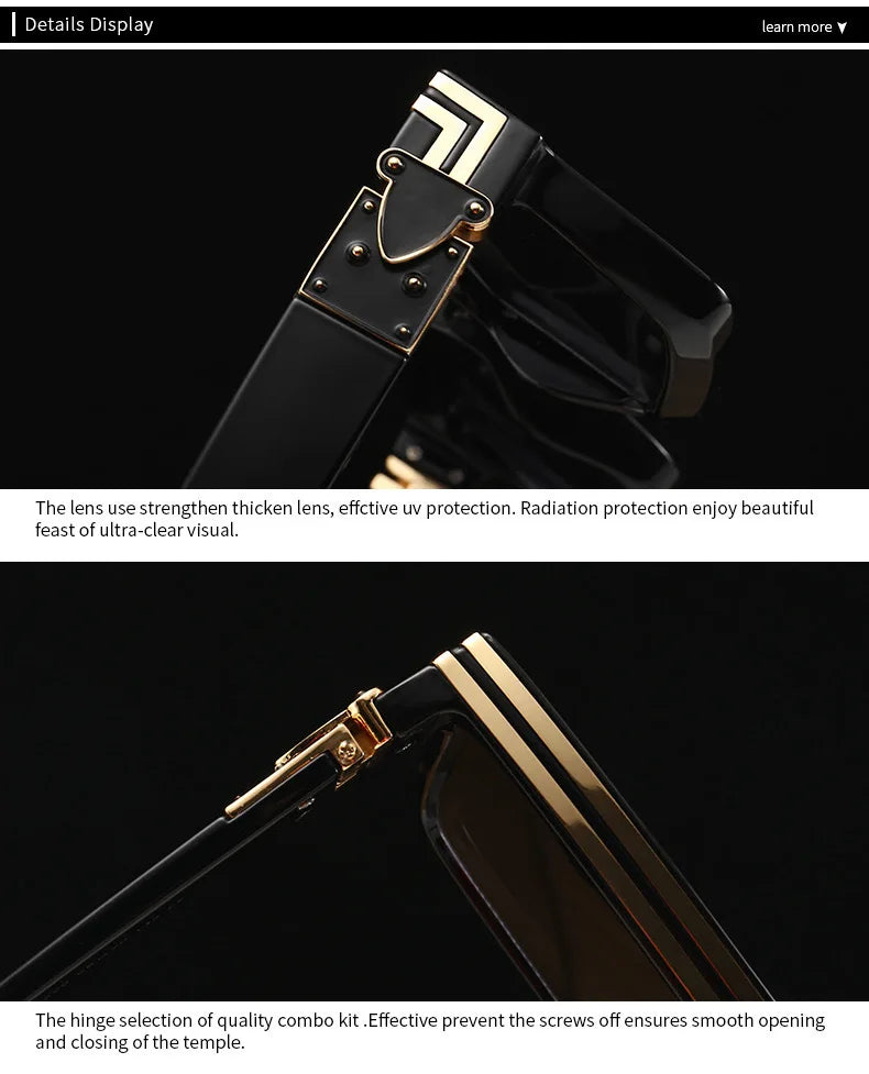 Millionaire Square Sunglasses For Men Retro Sunscreen Sunglasses Women Trendy And Fashionable Vintage Fashion Glasses Zonnebril