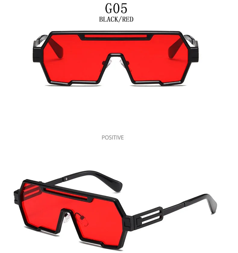 Heavy Metal Steampunk Sunglasses For Men Square Vintage Punk Fashion Glasses Retro Gafas De Sol Hombre Lunette De Soleil Homme