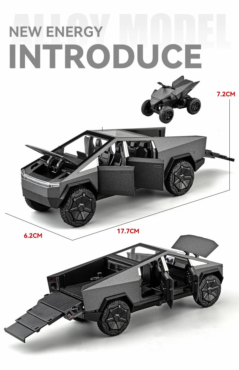 1:32 Cyber toy truck Car Model Alloy Car Die Cast Toy Car Model Sound and light Children's Toy Collectibles