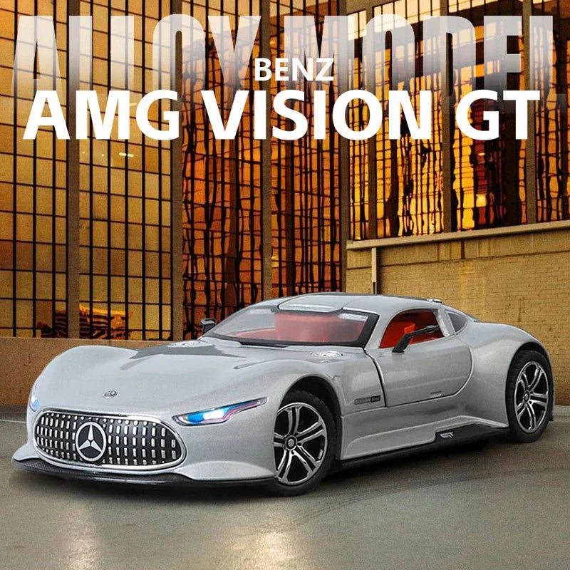 Simulation 1/24 Benz AMG Vision GT Alloy Car Model Metal Diecast Toy Vehicle Boy Birthday Gift Collection Home Decor Miniature