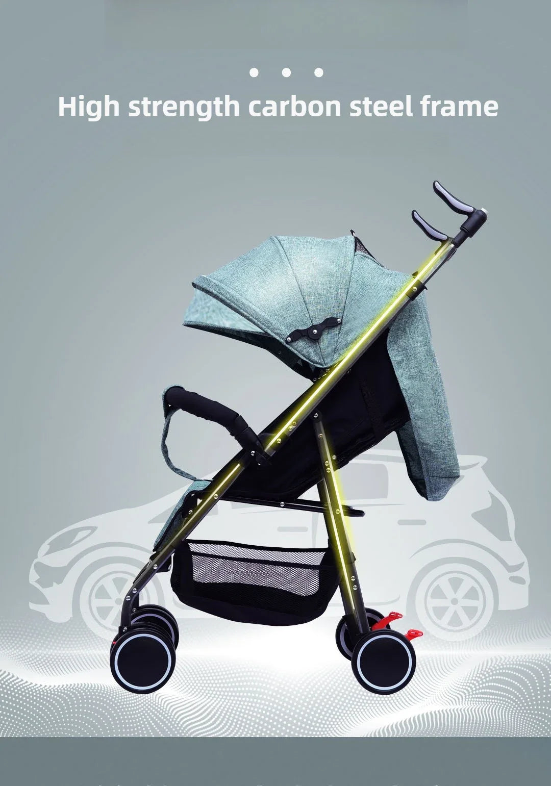 2025 New Baby Stroller Can Sit and Lie Down, Lightweight, Two-way, One-button Folding, Shock-absorbing 0 To 3 Years Old Stroller