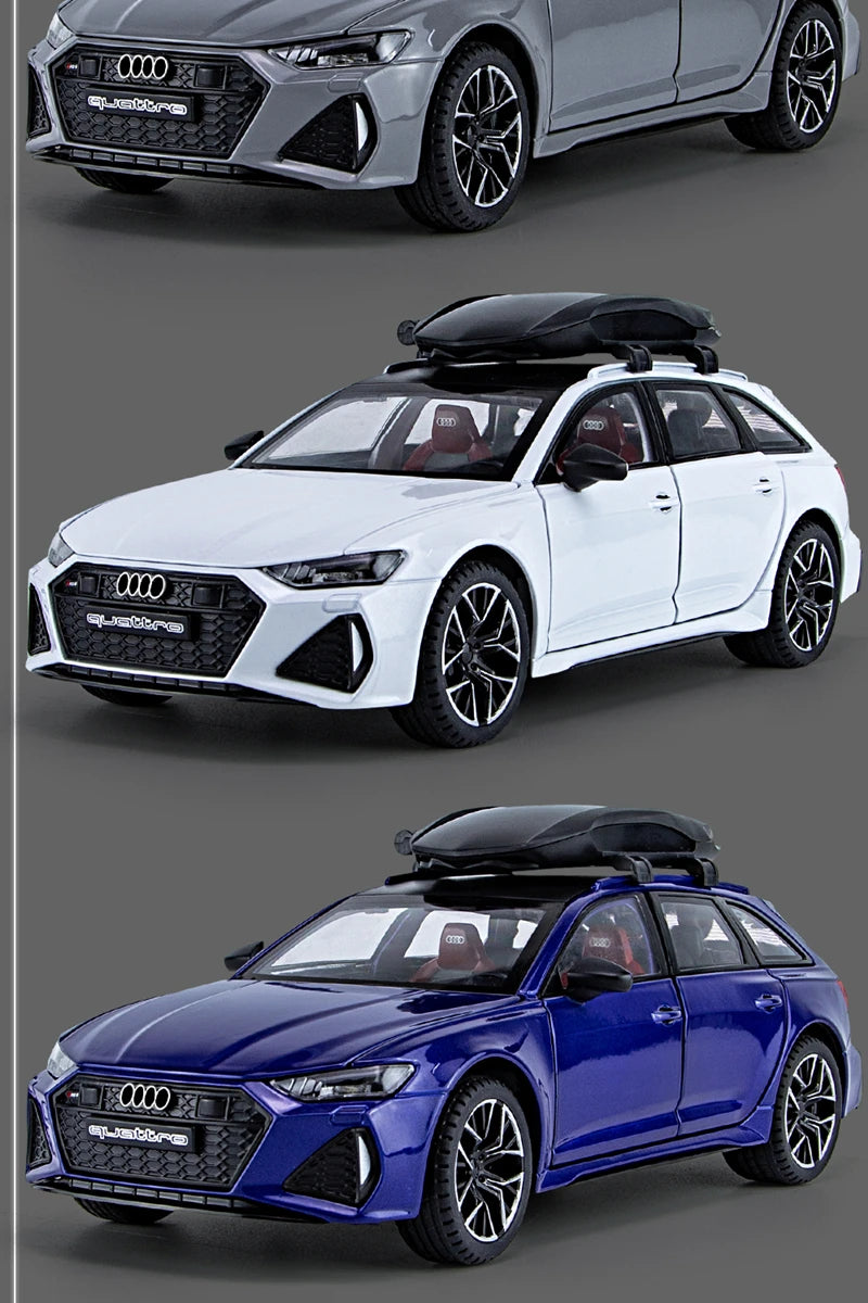 1/24 Audi RS6 Avant Station Wagon Alloy Car Model Diecast Metal Toy Vehicles Car Model Simulation Sound and Light Kids Toys Gift