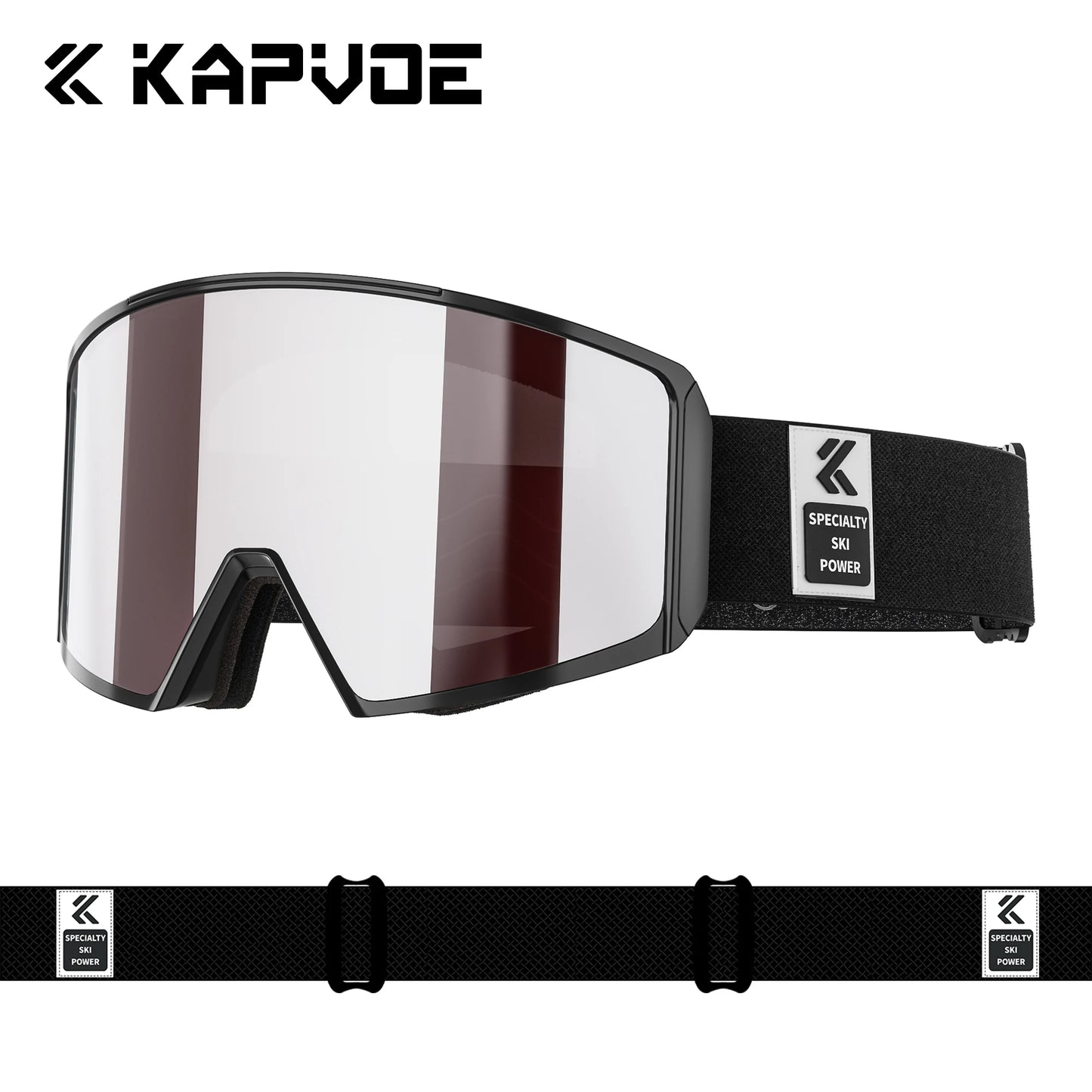 KAPVOE Ski Goggles Magnetic Double-Layer Anti-Fog Impact-Resistant Lenses Suitable for Male Female Teenagers UV400 Protection
