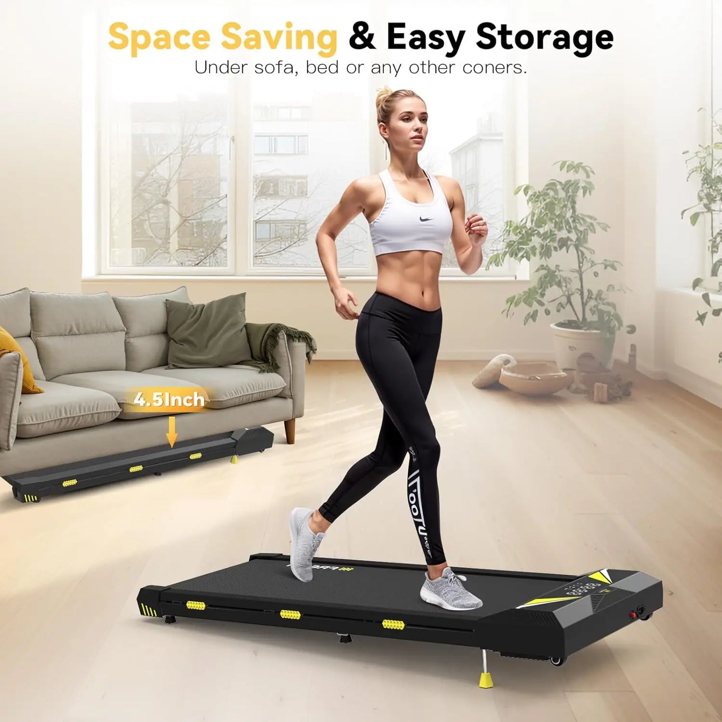 Under Desk Treadmill for Home Office,4 in 1 Treadmill for Walking Running