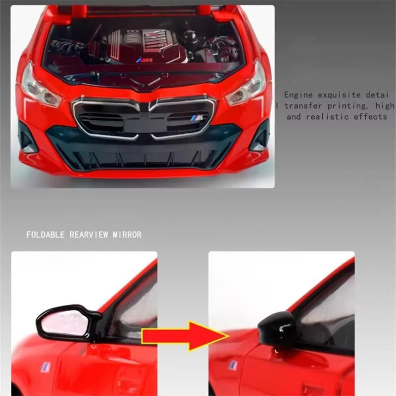 1:24 BMW i5 M60 Coupe Alloy Car Model Diecasts Metal Limousine Pure Electric Vehicles Car Model Simulation Sound Light Kids Gift