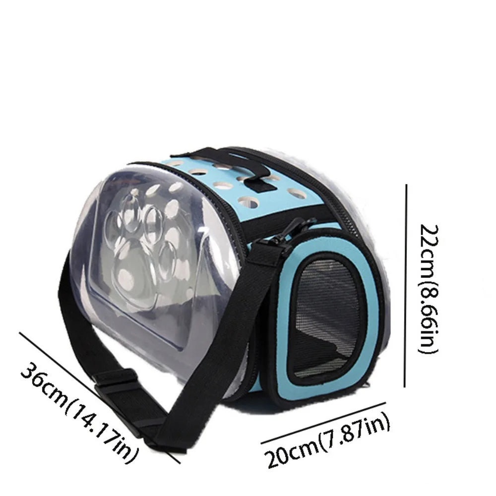 Breathable Pet Shoulder Crossbody Bag Foldable Portable Cat Backpack Collapsible Large Capacity Pet Outing Bag Outdoor Travel