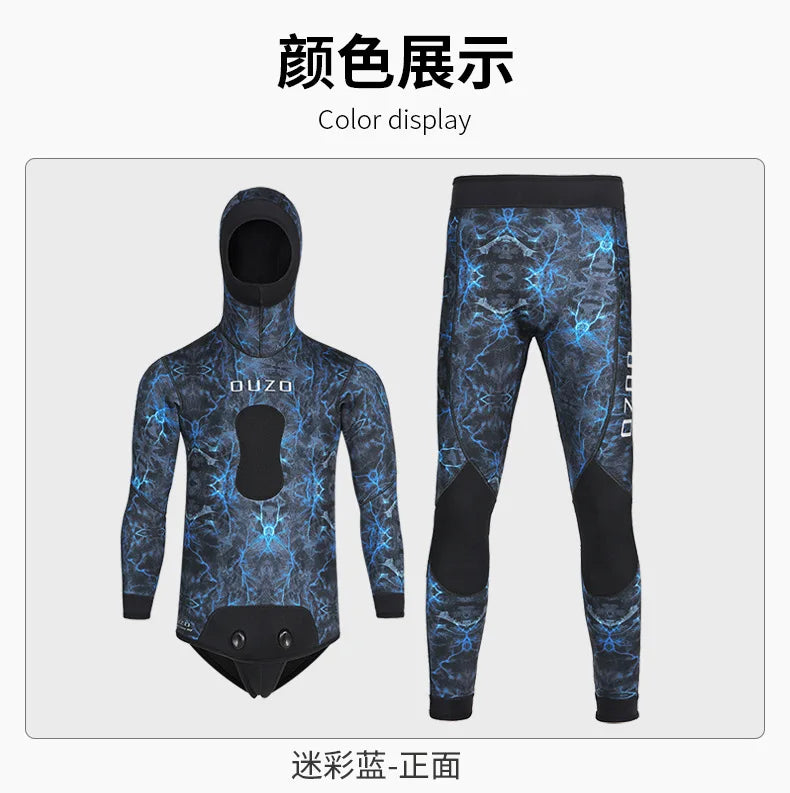 3mm Fishing Suit Diving Suit Cold and Warm Split Body Swimming Surfing Suit Free Diving Fishing and Hunting