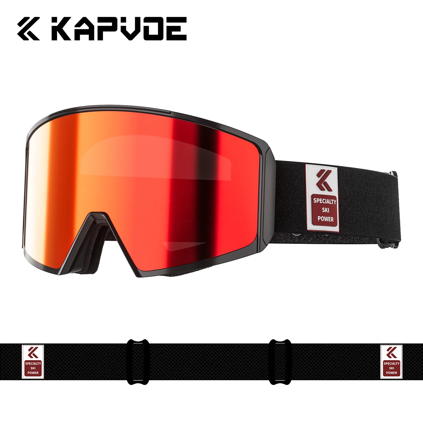 KAPVOE Ski Goggles Magnetic Double-Layer Anti-Fog Impact-Resistant Lenses Suitable for Male Female Teenagers UV400 Protection
