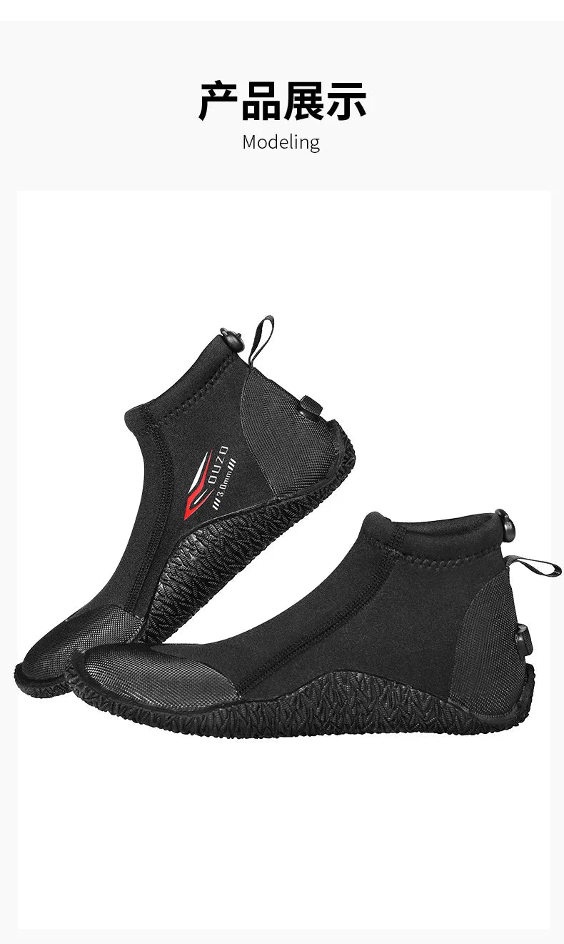 3MM Short Diving Boots Neoprene Scuba Diving Snorkeling Water Shoes Beach Surfing Anti Slip Boots Snorkeling Spearfishing Shoes
