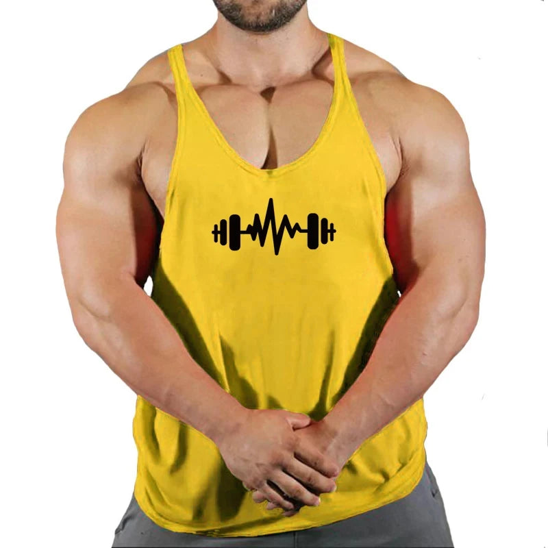 Gym Top Men T-shirts Fitness Man Clothes Muscular Bodybuilding Shirt Singlet Stringer Clothing Vest Men's Singlets Vests Tops