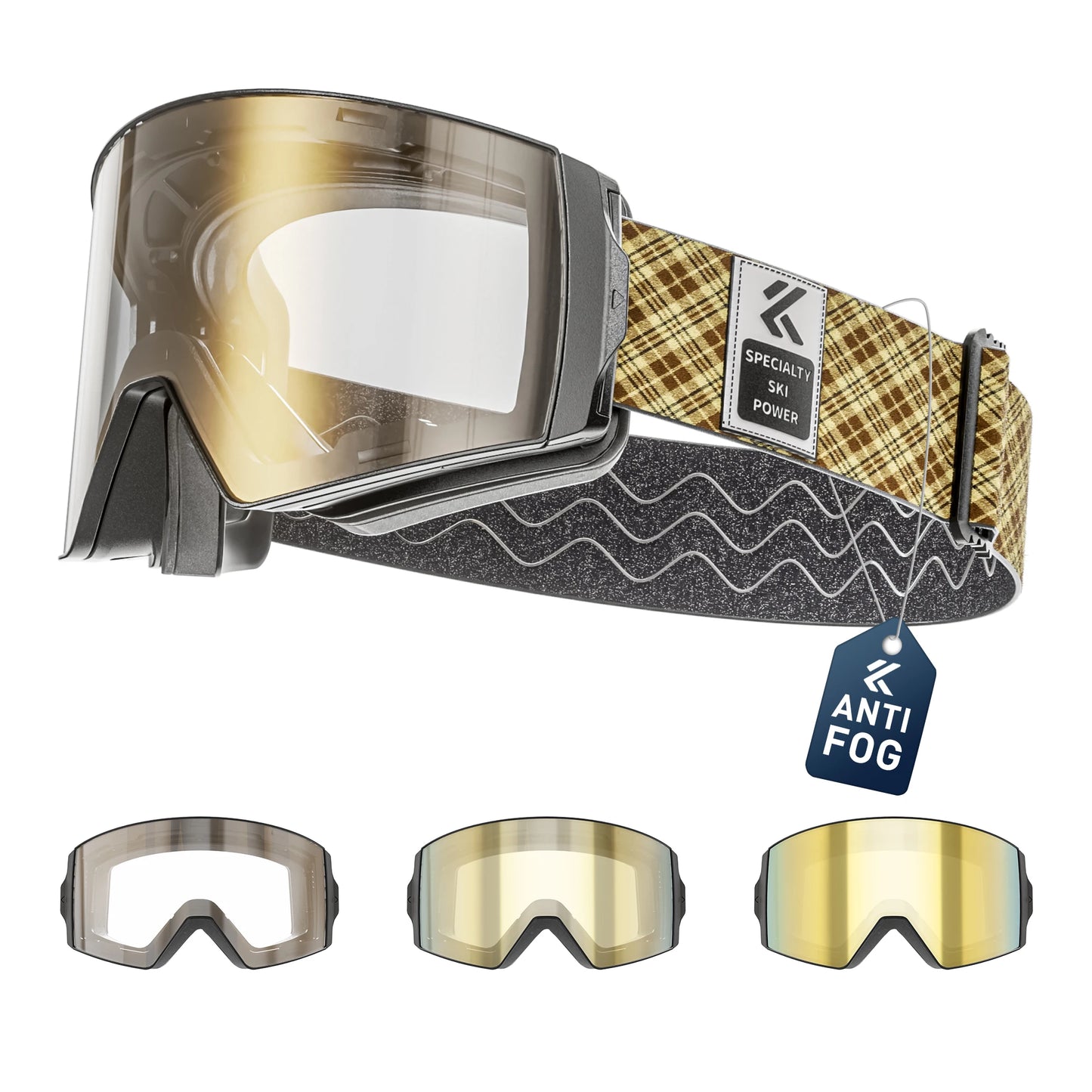 Kapvoe New Photochromic Ski Snowboard Mask Goggle Men UV400 Protection Women Glasses Magnetic Attraction Anti-Fog Skiing Goggles