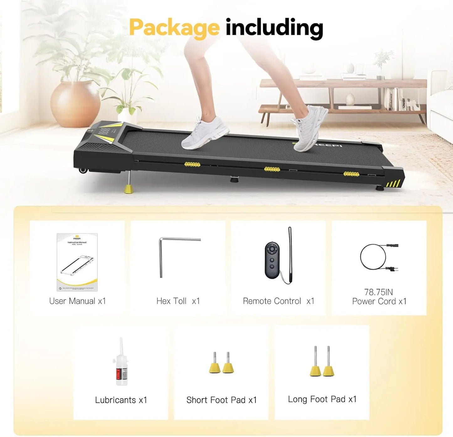 Under Desk Treadmill for Home Office,4 in 1 Treadmill for Walking Running