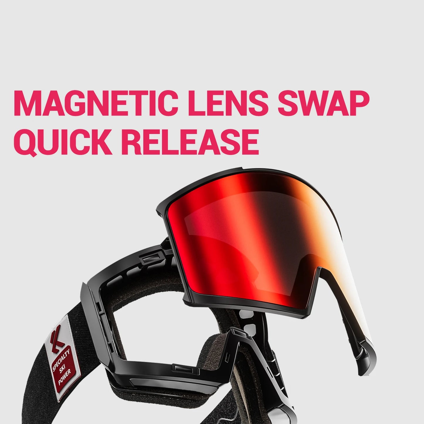 KAPVOE Ski Goggles Magnetic Double-Layer Anti-Fog Impact-Resistant Lenses Suitable for Male Female Teenagers UV400 Protection