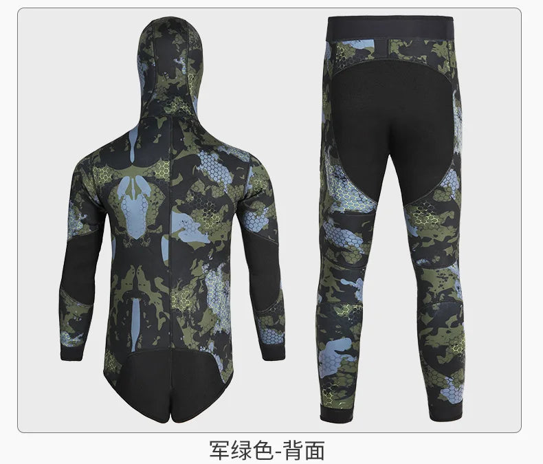 3mm Fishing Suit Diving Suit Cold and Warm Split Body Swimming Surfing Suit Free Diving Fishing and Hunting