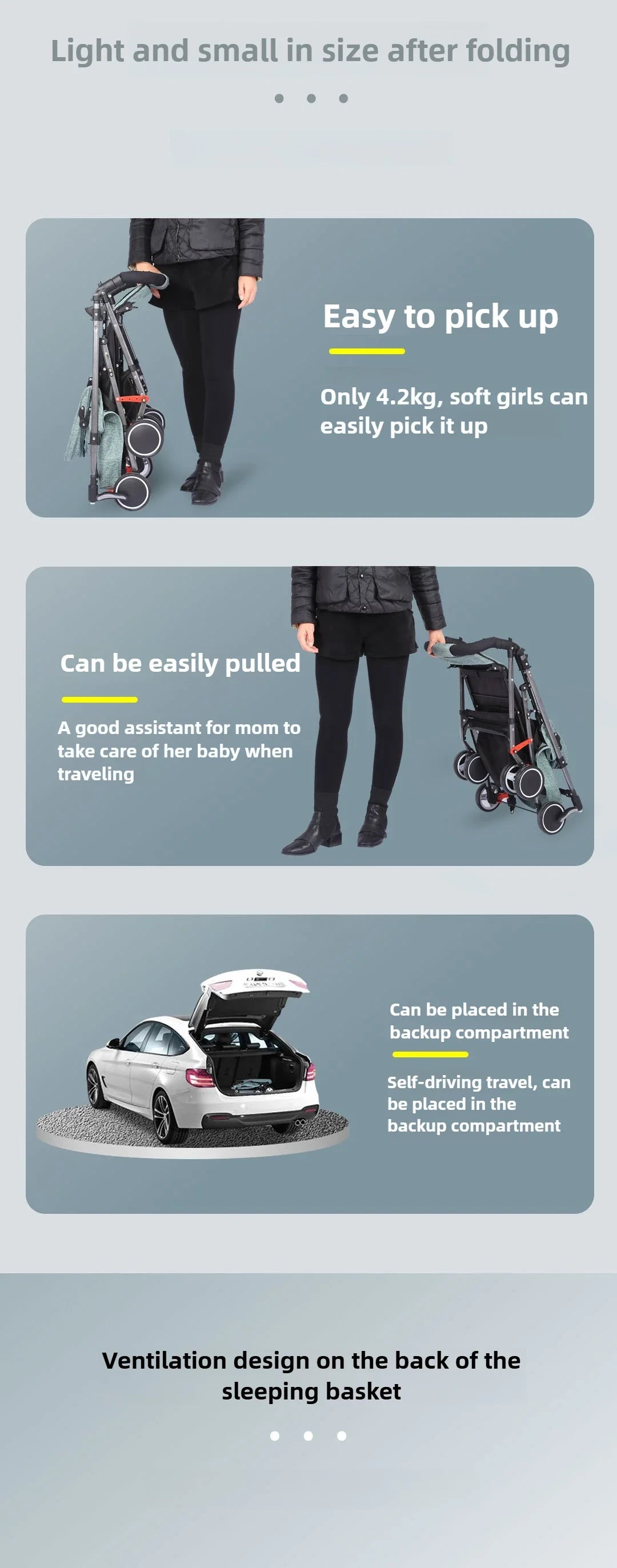 2025 New Baby Stroller Can Sit and Lie Down, Lightweight, Two-way, One-button Folding, Shock-absorbing 0 To 3 Years Old Stroller