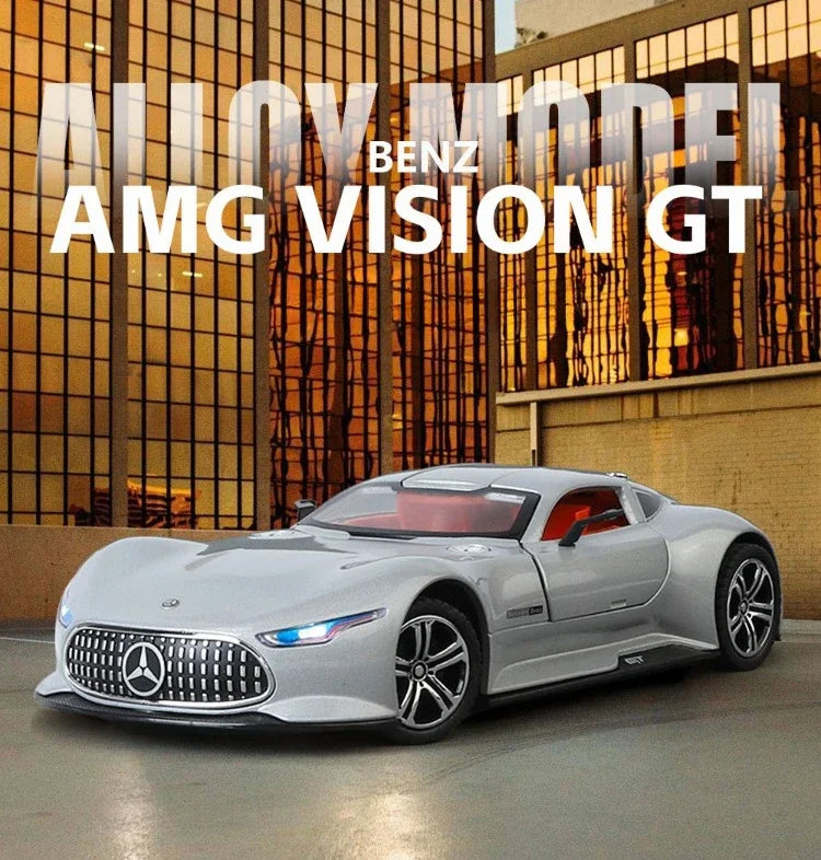 Simulation 1/24 Benz AMG Vision GT Alloy Car Model Metal Diecast Toy Vehicle Boy Birthday Gift Collection Home Decor Miniature