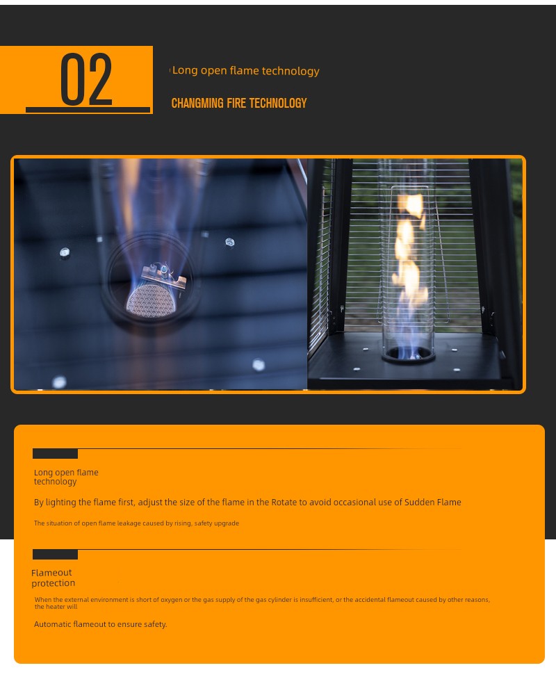 Commercial Landscape Real Fire Tower-Shaped Courtyard Gas Heater