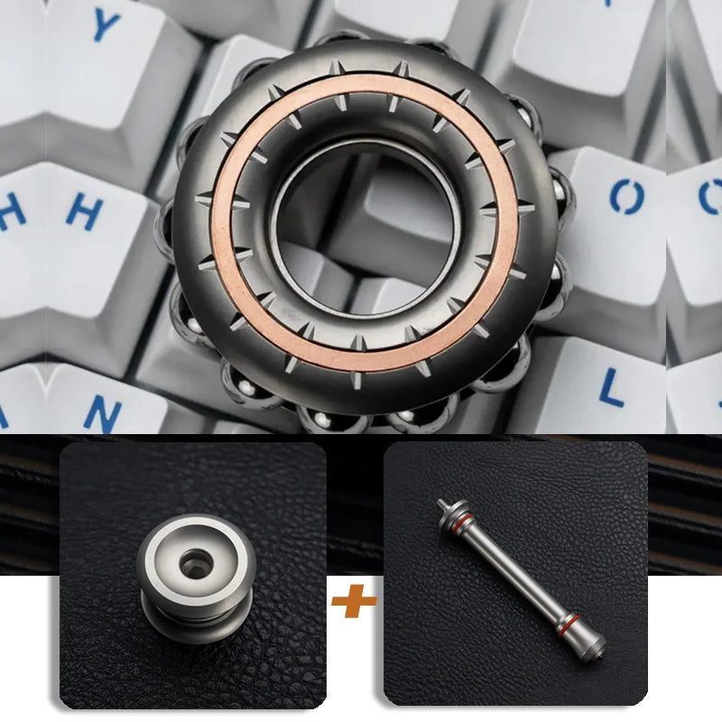 DJG Cyberpunk Beads Fidget Ring Mechanical Fingertip Gyro EDC Toy Decompression Decompression Artifact Push Card