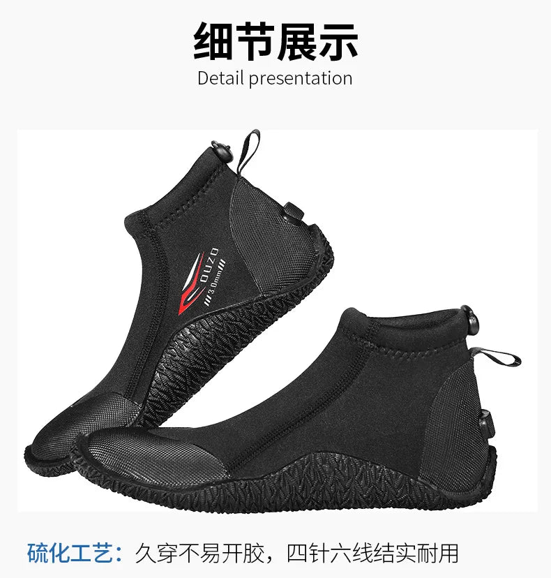 3MM Short Diving Boots Neoprene Scuba Diving Snorkeling Water Shoes Beach Surfing Anti Slip Boots Snorkeling Spearfishing Shoes