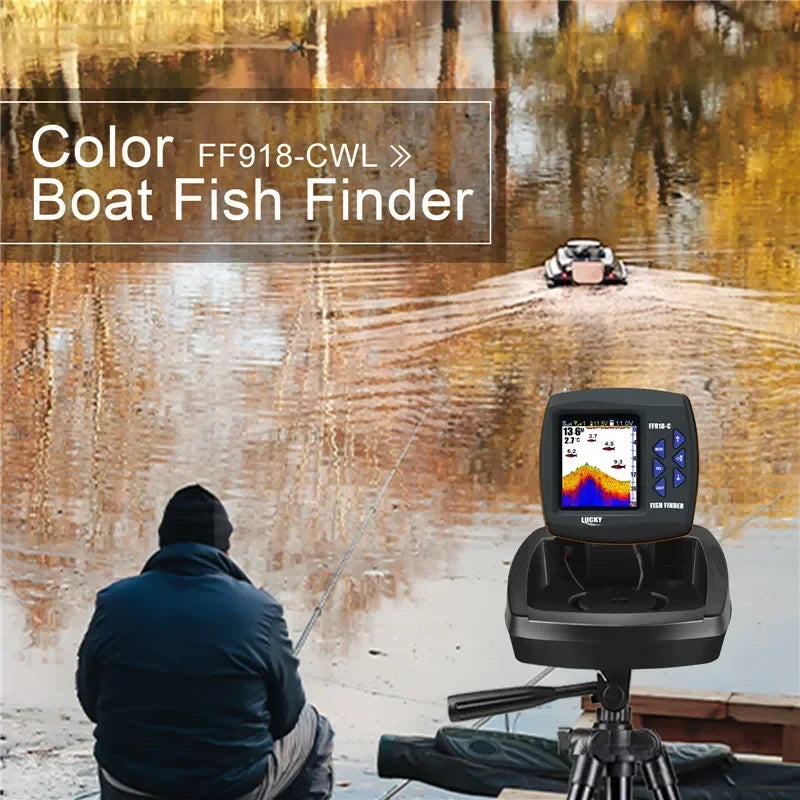 LUCKY FF918-CWL Remote Control Bait Boat Fish Finder 3.5" LCD perating range 300m Depth Range 100M Wireless Fishing