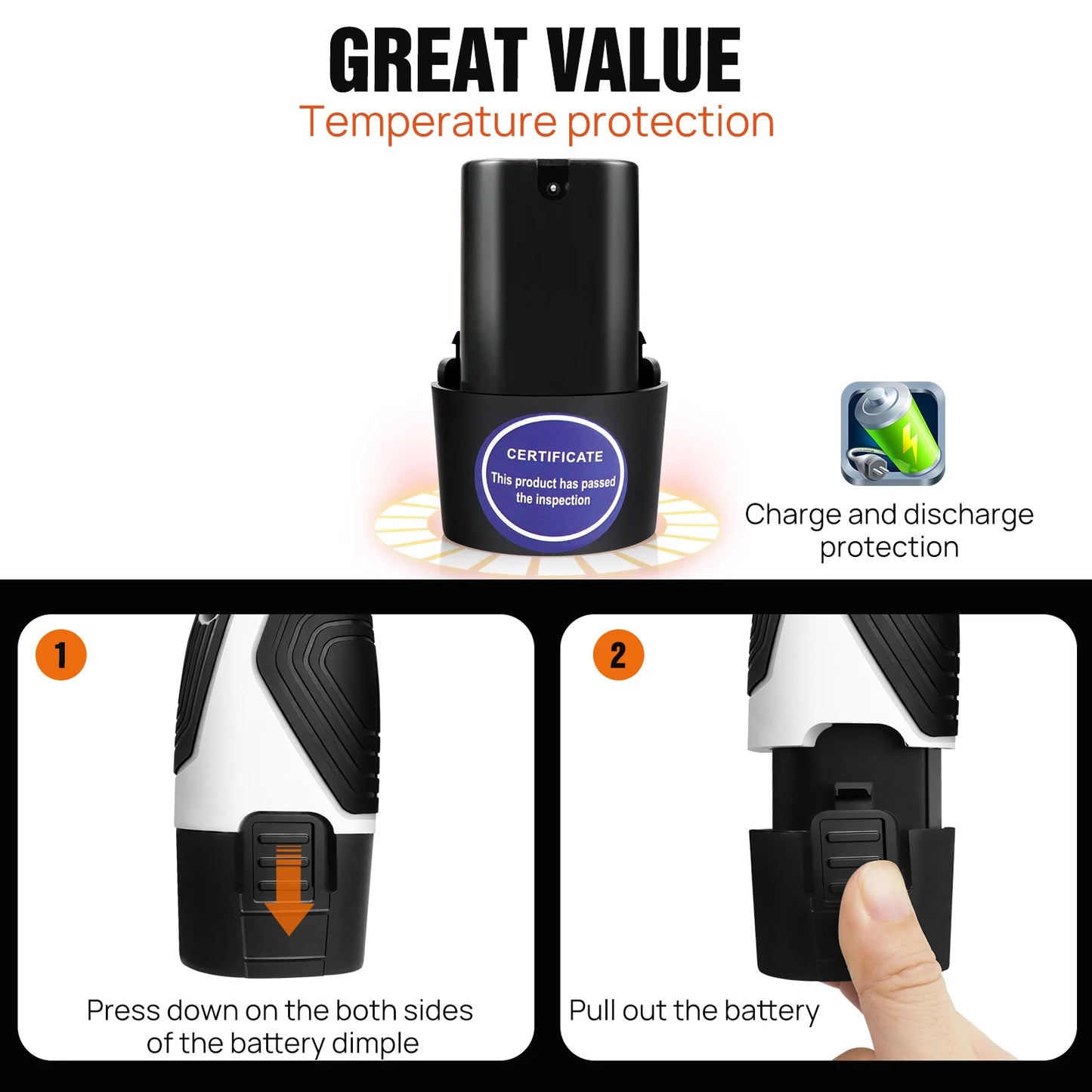 DayPlus Mini Cordless Drill Driver Kit,12V Electric Screwdriver Tool+LED Work Light,High Torque 45N.m,3/8Inch Keyless Chuck,18+1
