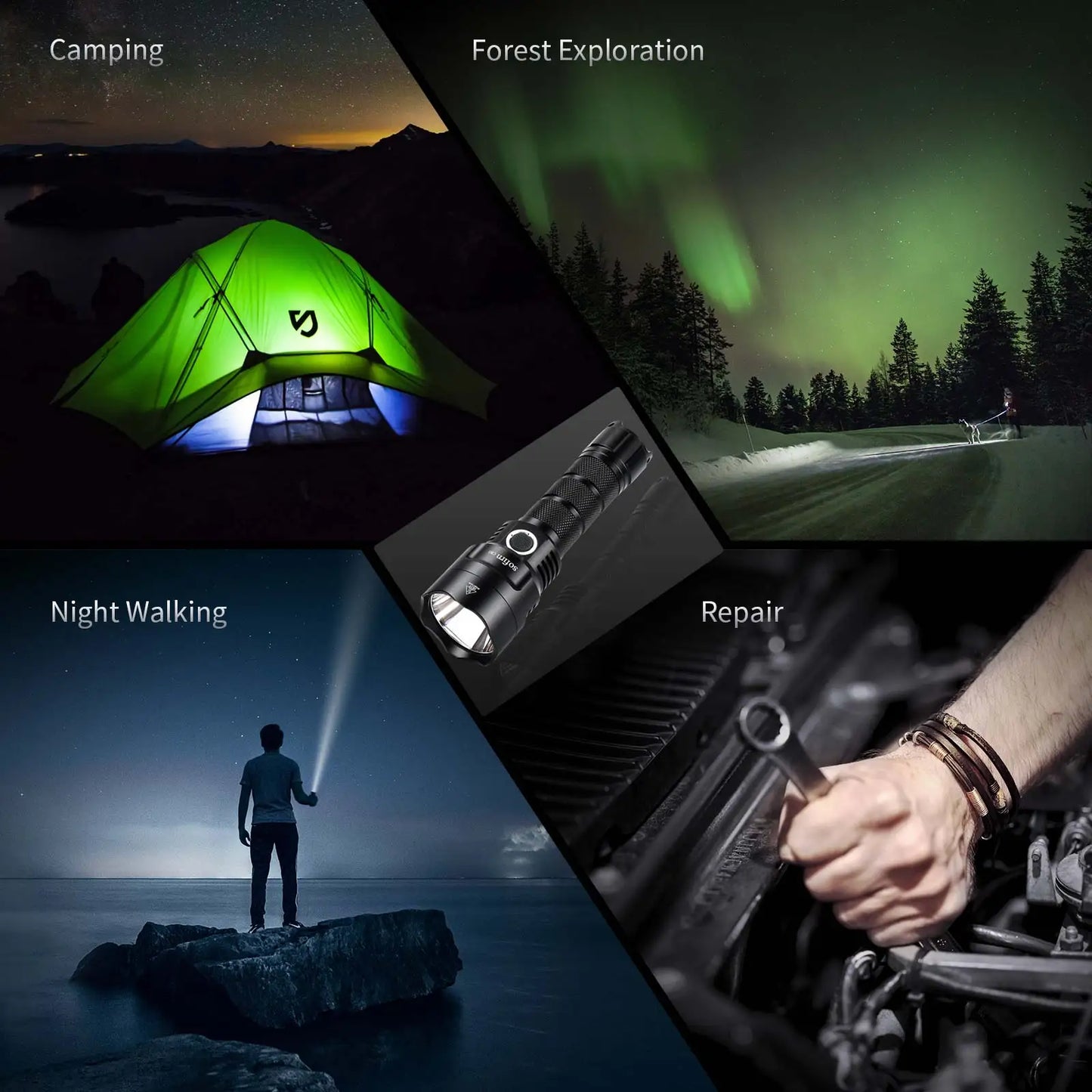 Sofirn C8G Powerful LED Flashlight 21700 SST40 18650 With Power Indicator Lantern Torch 2 Groups Ramping SOS Beacon Outdoor