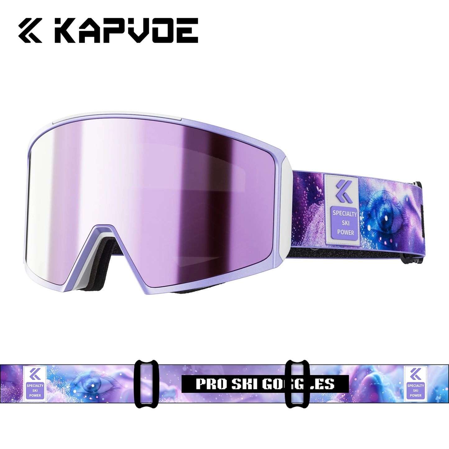 KAPVOE Ski Goggles Magnetic Double-Layer Anti-Fog Impact-Resistant Lenses Suitable for Male Female Teenagers UV400 Protection