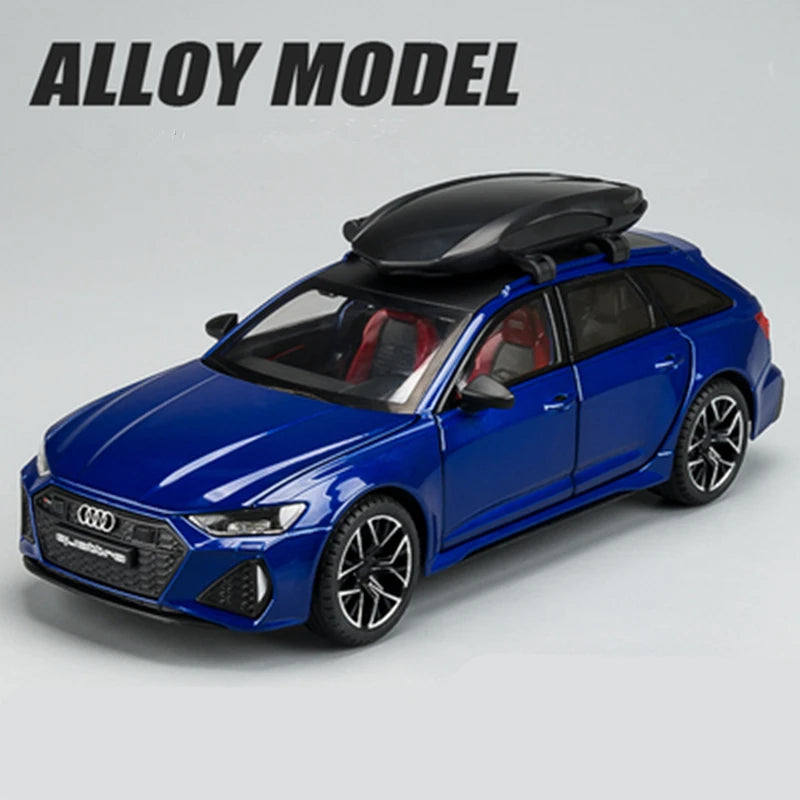 1/24 Audi RS6 Avant Station Wagon Alloy Car Model Diecast Metal Toy Vehicles Car Model Simulation Sound and Light Kids Toys Gift