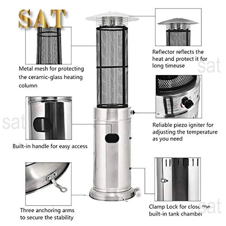 #For 2KW Flame Column Gas Patio Heater New Outdoor Patio Gas Heater
