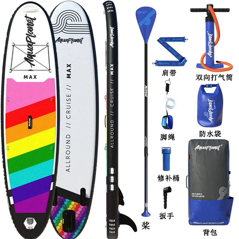 TOURUS  blue wood double layers sup boards melting inflatable stable stand up paddle board 11feet 33inch