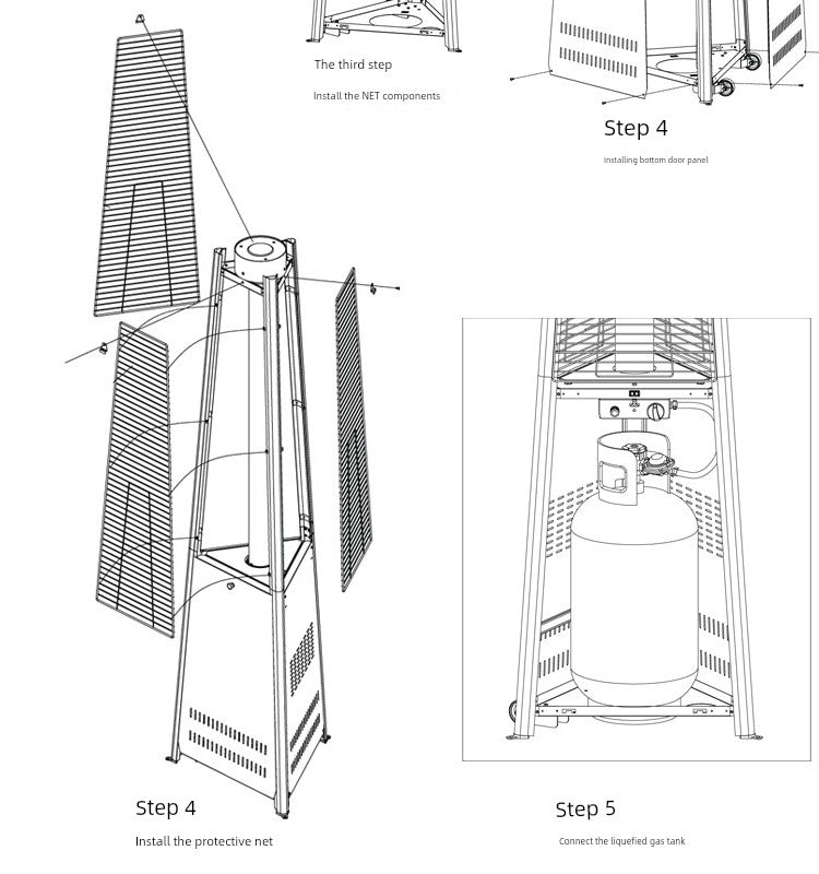 Commercial Landscape Real Fire Tower-Shaped Courtyard Gas Heater