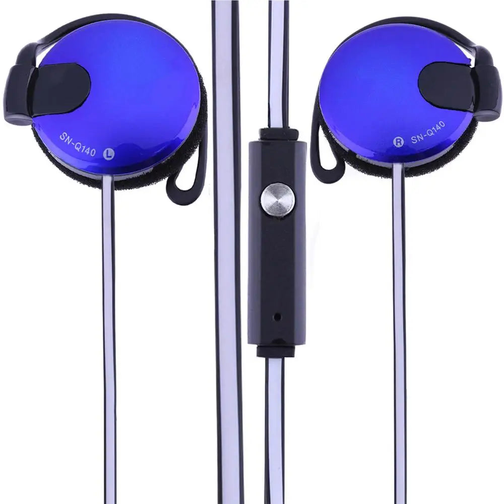 Earphones With Microphone ,Stereo Mp4 Ear Hanging Game Sports Earhook Earphones For Shini Sn-140 Flat Cable 3.5mm Universal