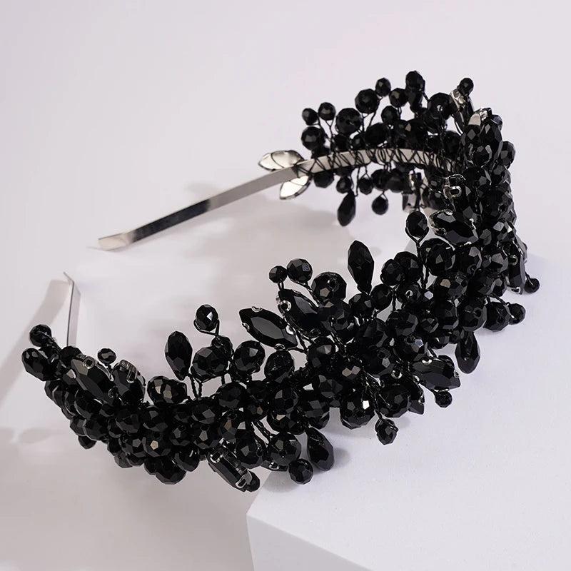 5 Colors Handmade Wedding Bride Luxury Red Blue Rhinestones Tiaras and Crowns Bridal Headband Costume Hair Accessories for Women