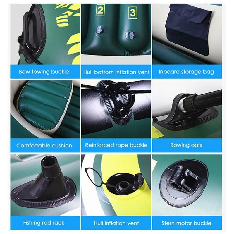 2/3 Person Inflatable Boat Set Heavy Duty Fishing Air Kayak Canoe (NO Oars And Foot Pump) Fishing Drifting Rafting Boat