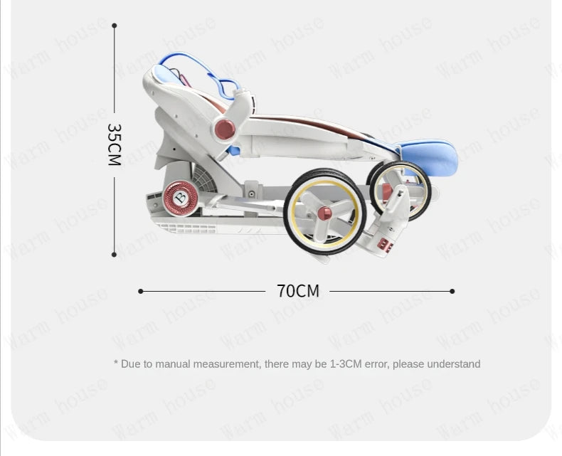 Baby stroller 0 to 3 years High view Shock absorption four wheels stroller folding Can sit or lie down lightweight baby stroller