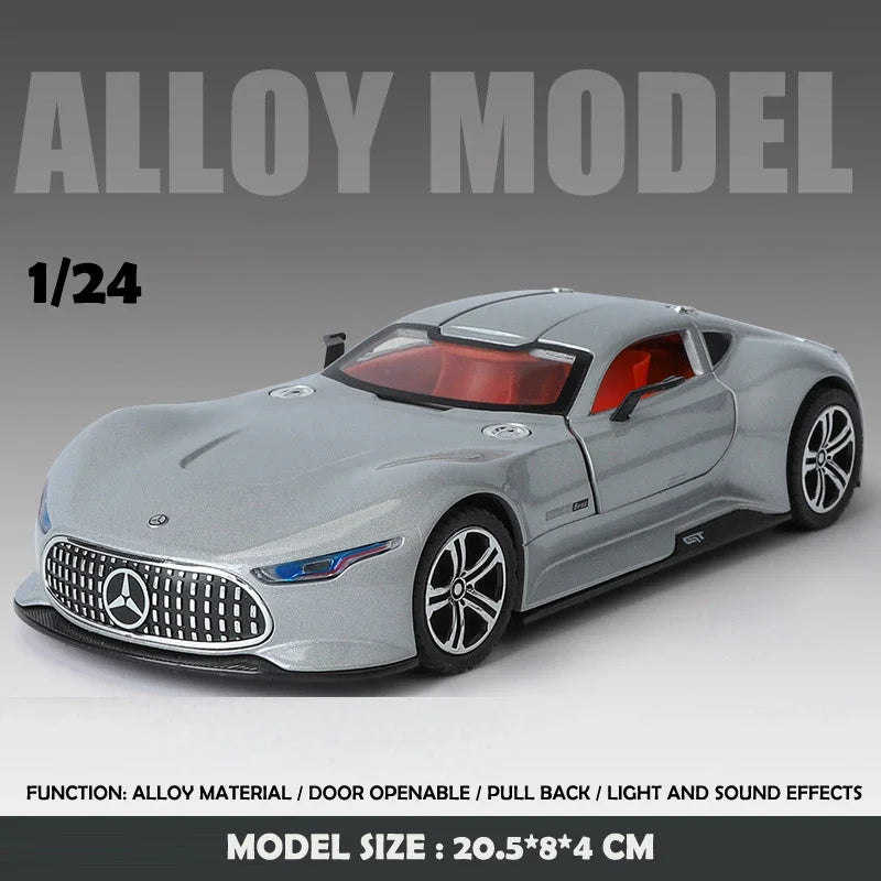 Simulation 1/24 Benz AMG Vision GT Alloy Car Model Metal Diecast Toy Vehicle Boy Birthday Gift Collection Home Decor Miniature