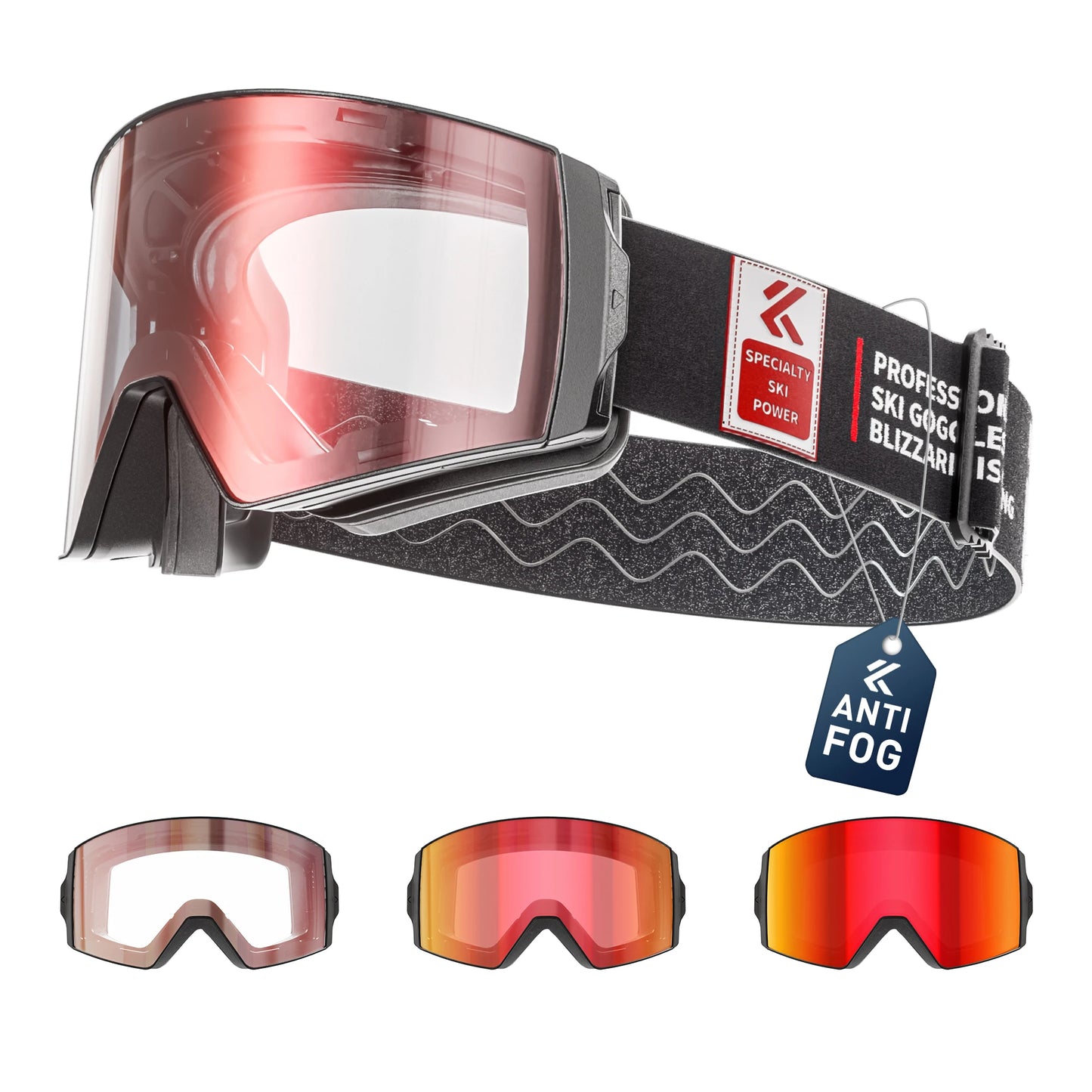 Kapvoe New Photochromic Ski Snowboard Mask Goggle Men UV400 Protection Women Glasses Magnetic Attraction Anti-Fog Skiing Goggles