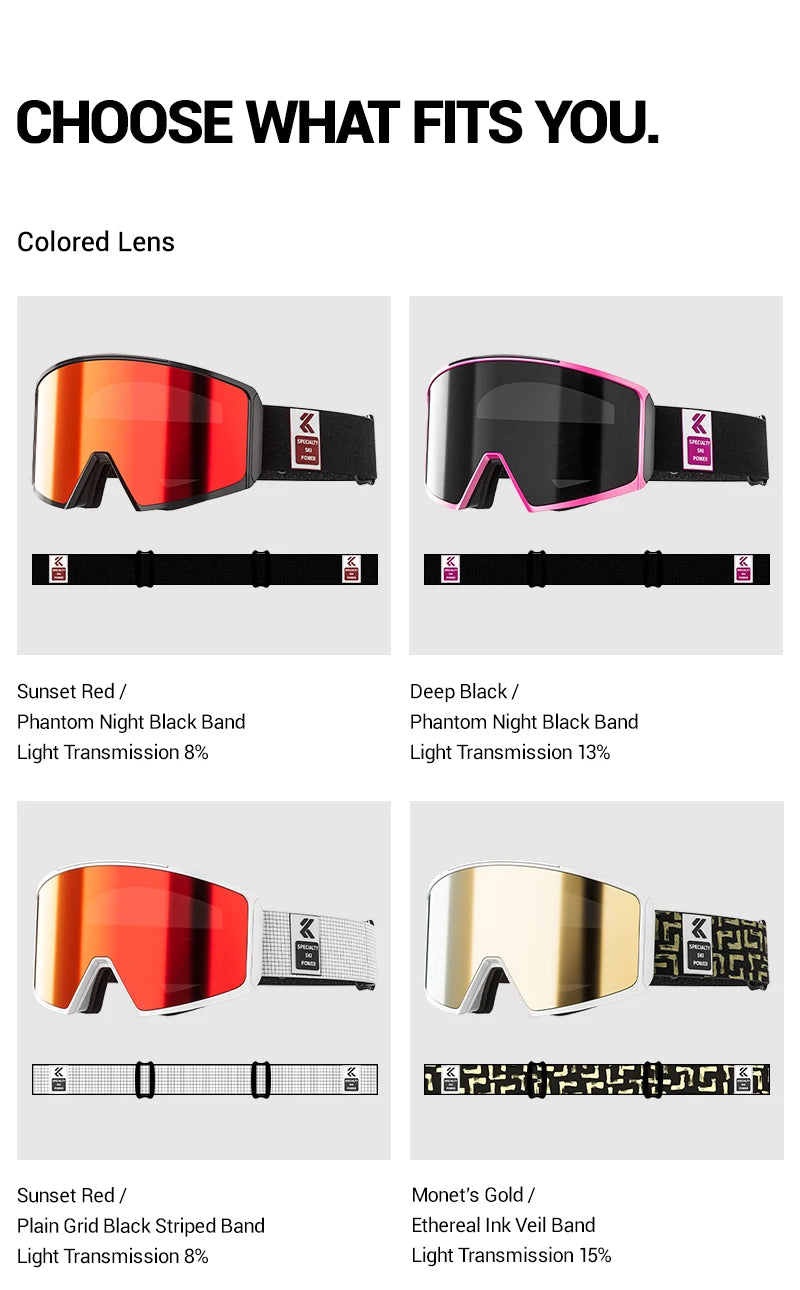 KAPVOE Ski Goggles Magnetic Double-Layer Anti-Fog Impact-Resistant Lenses Suitable for Male Female Teenagers UV400 Protection