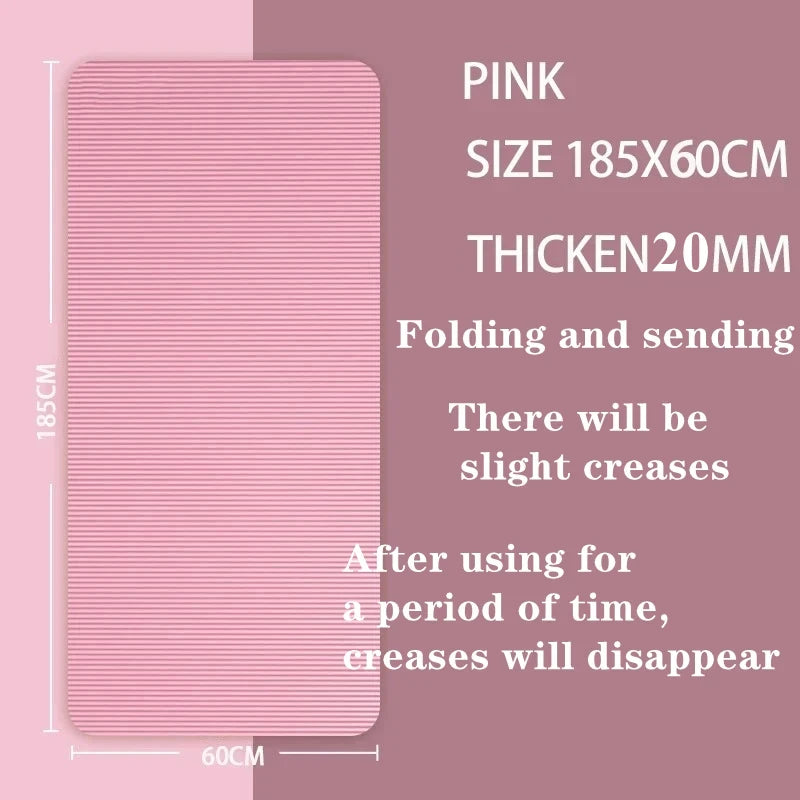 183×60cm 15-20MM Thick Yoga Mat Anti-skid Sports Fitness Mat Comfort Foam Yoga Matt for Exercise Yoga and Pilates Gymnastics Mat