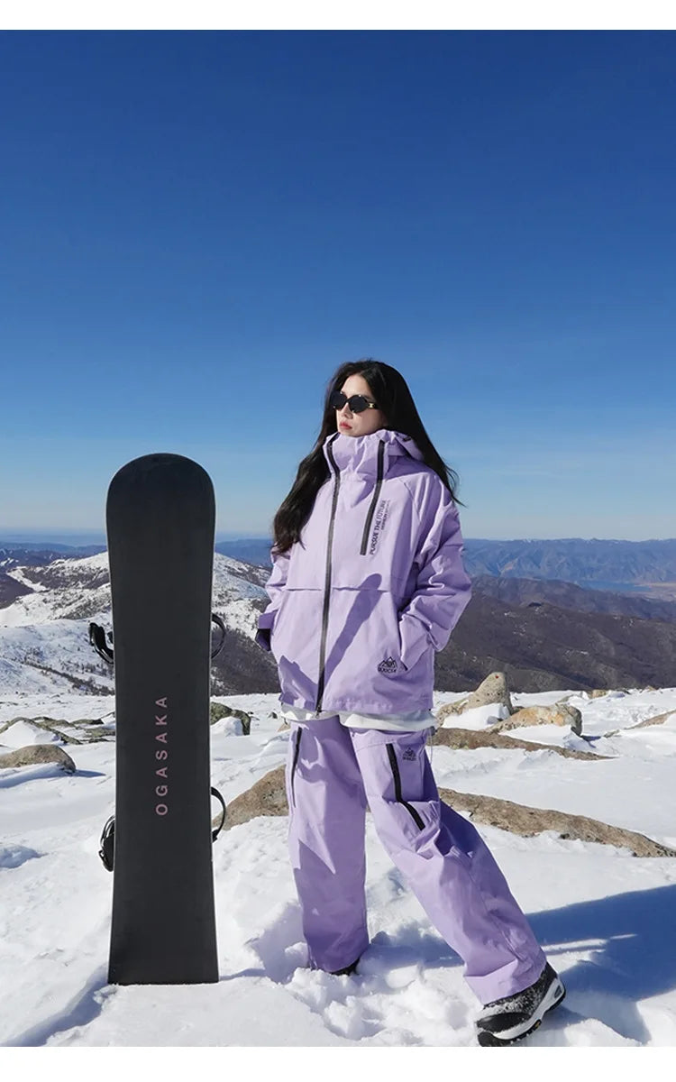 -30℃, Women and Men Snow Wear Suit Sets, Snowboarding Suit, Couple Ski Clothes, Ski Jacket and Pant, Ski Suit for Adult