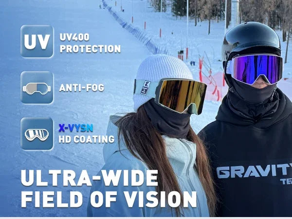 Kapvoe New Photochromic Ski Snowboard Mask Goggle Men UV400 Protection Women Glasses Magnetic Attraction Anti-Fog Skiing Goggles