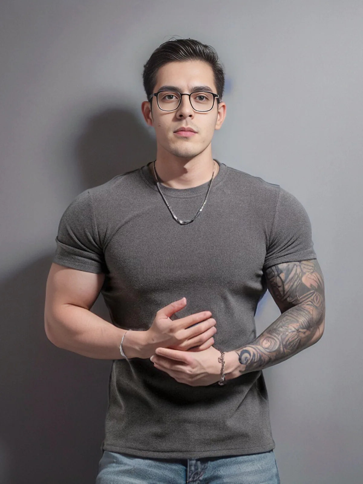 Gym Men's Summer Sports Quick Dry Fitness Short Sleeve T-shirt Outdoor Slim Casual Tee Tops Muscle Tights Bodybuilding Clothing