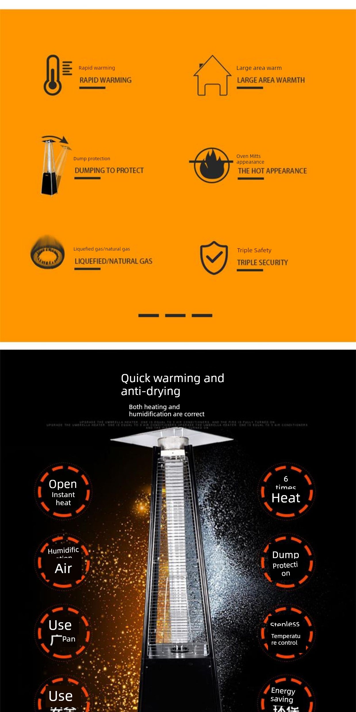 Commercial Landscape Real Fire Tower-Shaped Courtyard Gas Heater