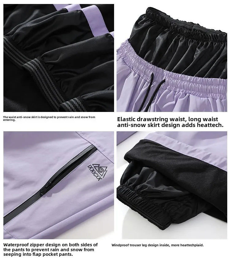 -30℃, Women and Men Snow Wear Suit Sets, Snowboarding Suit, Couple Ski Clothes, Ski Jacket and Pant, Ski Suit for Adult