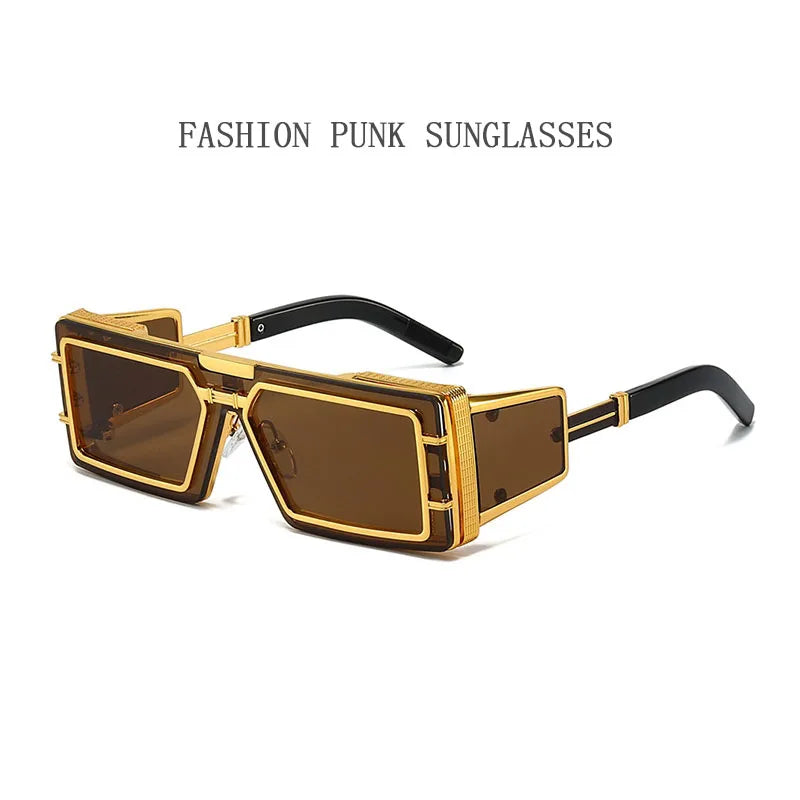 Square Punk Sunglass Men Vintage Luxury Steampunk Sunglasses Women Fashion Glasses Gafas De Sol Hombre Lunette De Soleil Homme