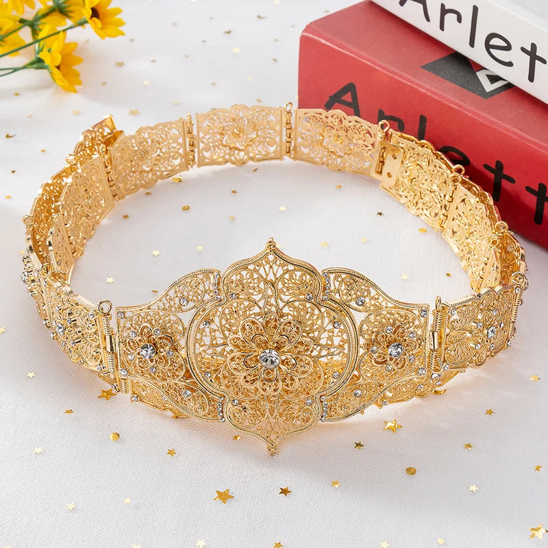 Fatima Fashion Arabian Luxury Bride Belt For Women Caucasus Traditional Wedding Waist Chain Shipping Jewelry