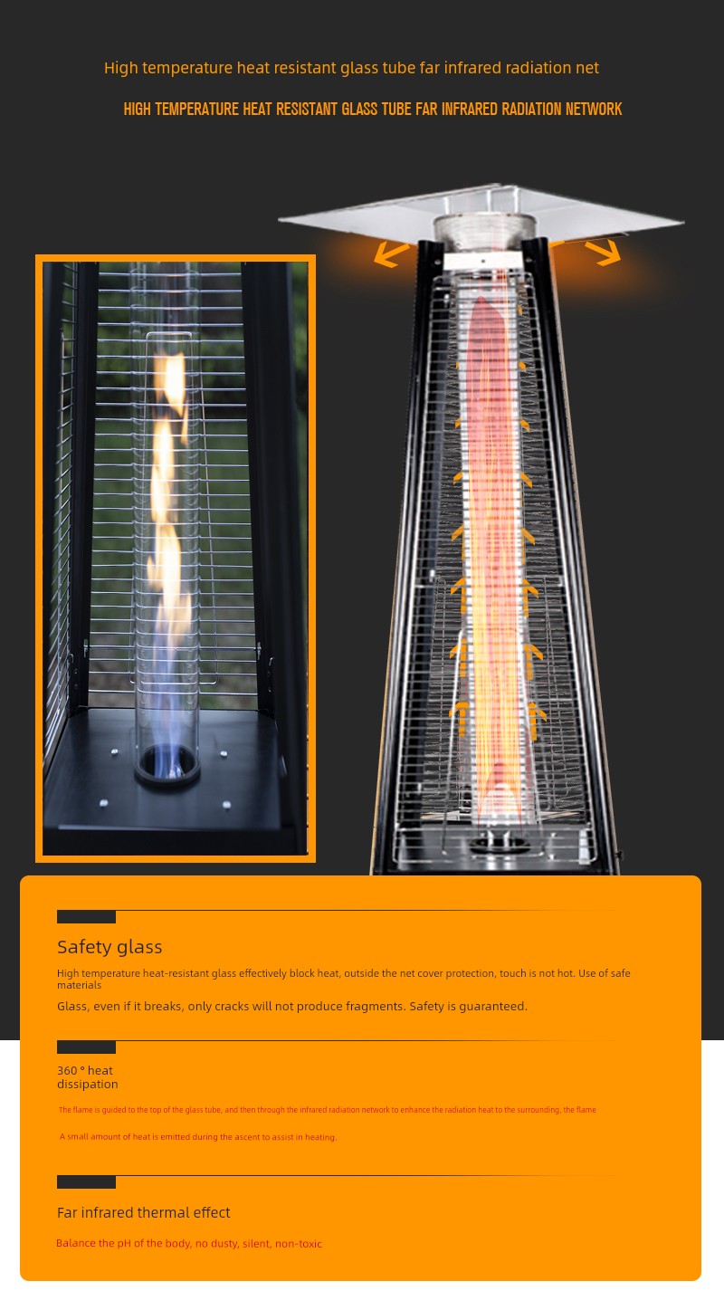 Commercial Landscape Real Fire Tower-Shaped Courtyard Gas Heater