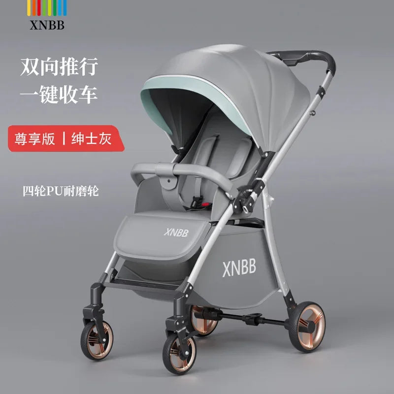 2025 New Baby Stroller Can Sit and Lie Down, Lightweight, Two-way, One-button Folding, Shock-absorbing 0 To 3 Years Old Stroller