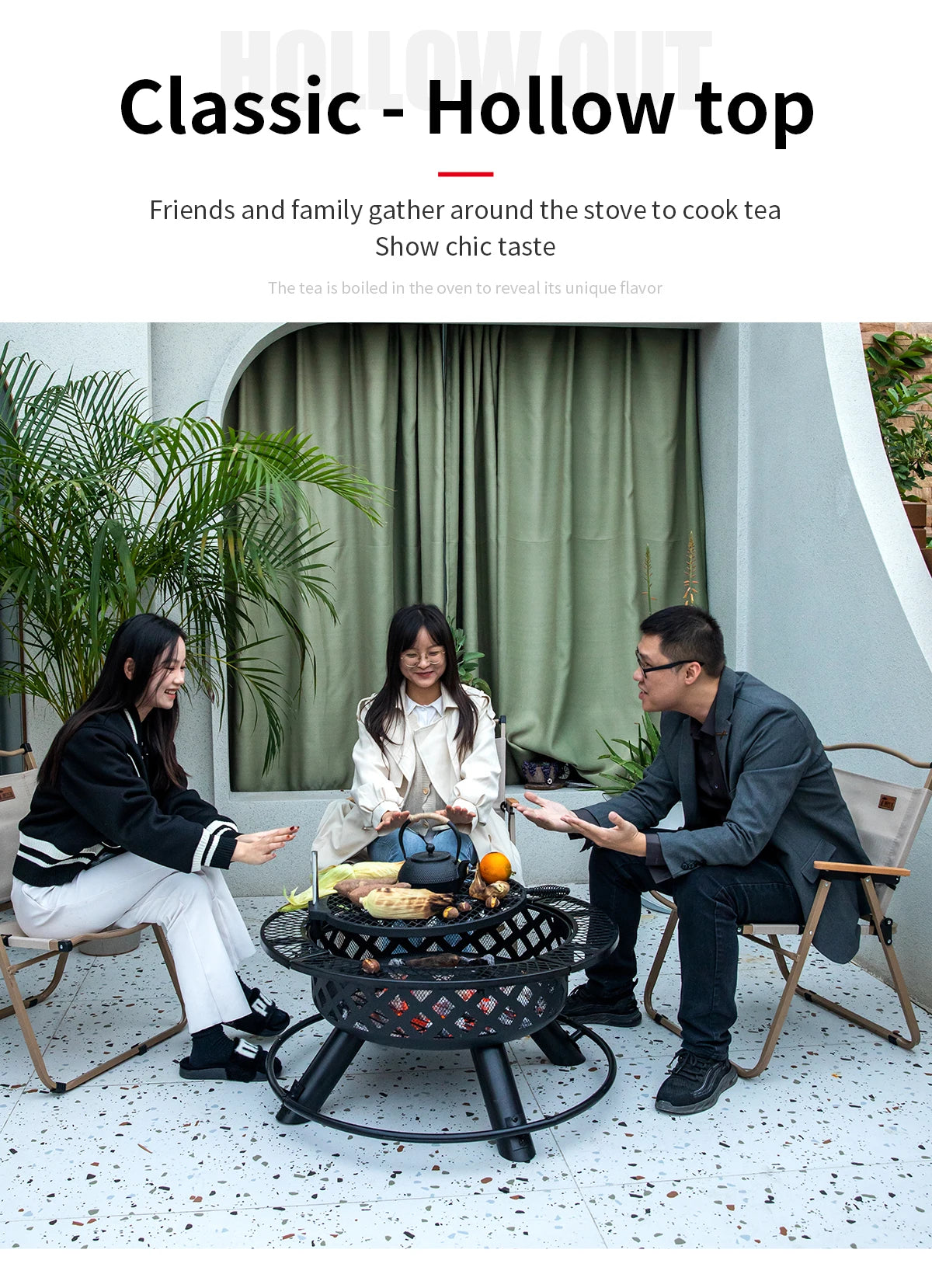 Outdoor Camping Fire Pits Easily Cleaned Patio Barbecue Grill Bbq Outdoor Charcoal Stove