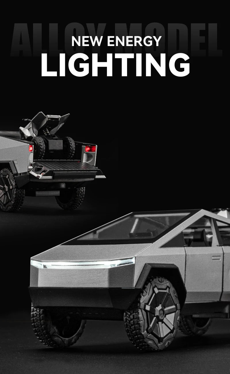 1:32 Cyber toy truck Car Model Alloy Car Die Cast Toy Car Model Sound and light Children's Toy Collectibles
